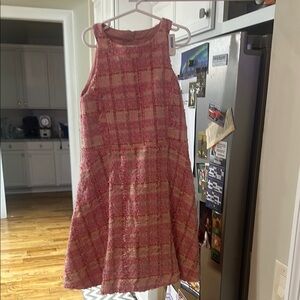 Elegant Pink Plaid Dress
